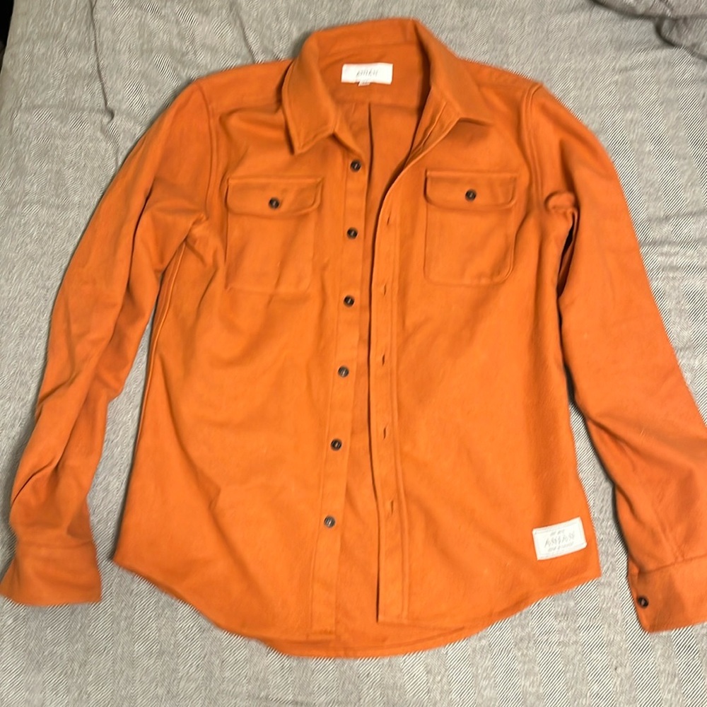 Anian Rust Orange Twill Overshirt Men’s Medium